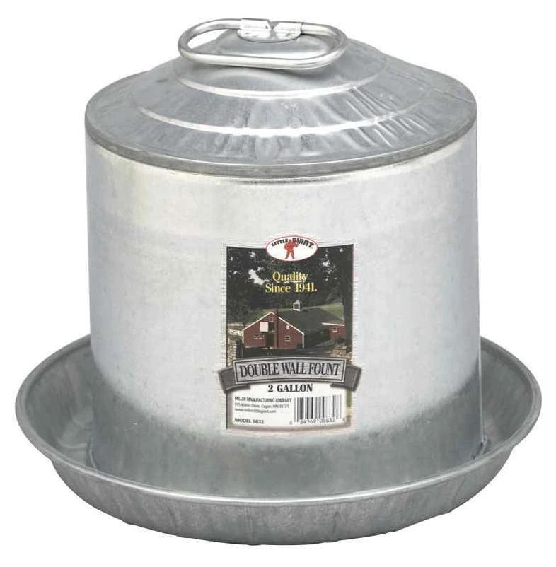 Farm-Tuff 2 Gal. Galvanized Poultry Fountain