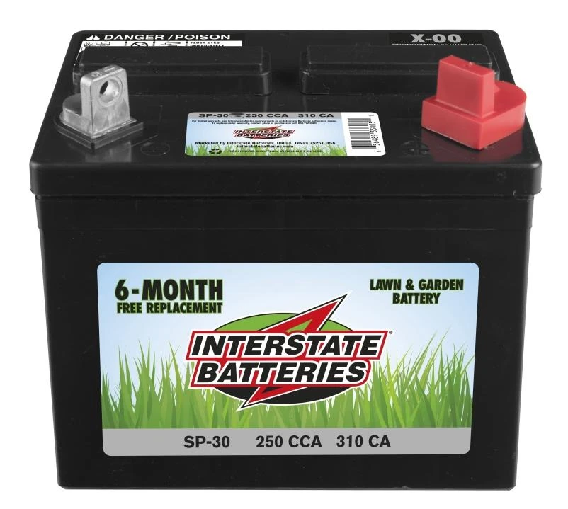 Interstate Batteries SP-30 Lawn and Garden Battery, Lead-Acid, 7-3/4 x 5-3/16 x 7-5/16 in