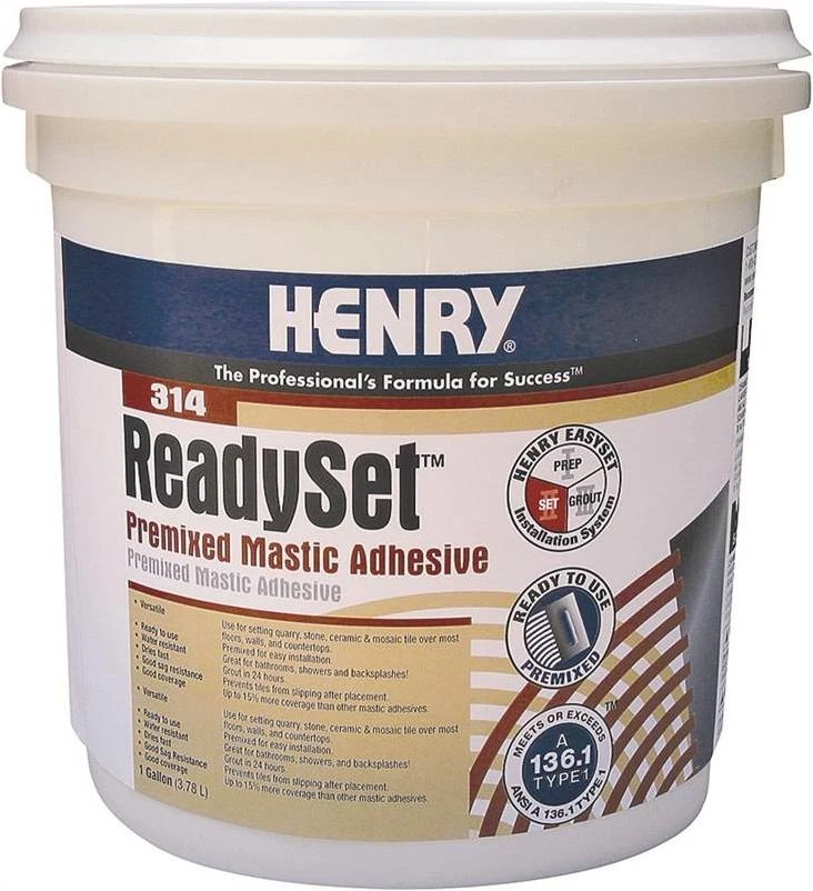 HENRY 12256 Mastic Adhesive, Off-White, 1 gal Container
