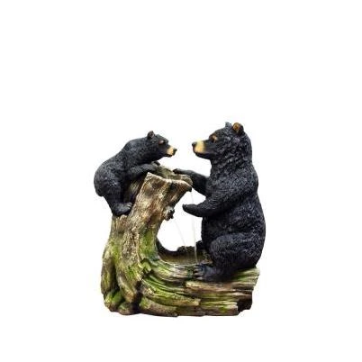 26 in. Bear and Cub Fountain without Light