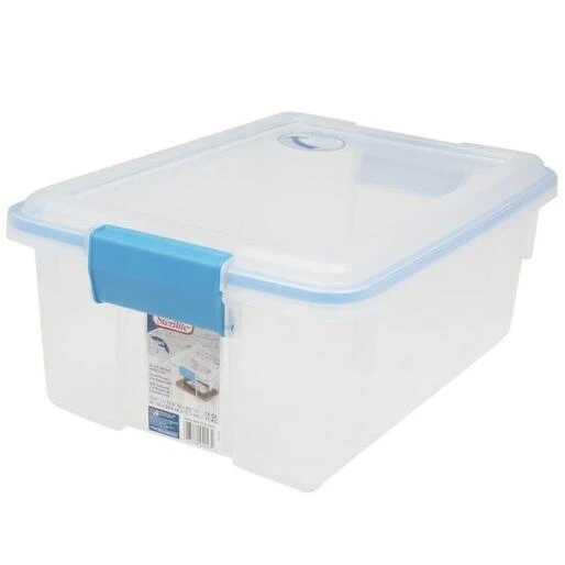 Sterilite 12qt Gasket Box Clear With Blue Latches