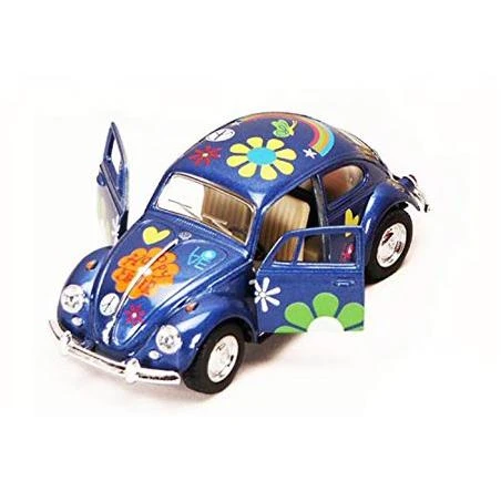 Flower Power 1967 VW Beetle Toy Car, Various Colors
