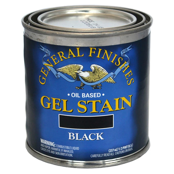 1/2 Pt General Finishes BLH Black Gel Stain Oil-Based Heavy Bodied Stain | Interior Wood Finishes, Conditioners & Stains, Interior Wood Stains, Gel Stain | Paint Supply