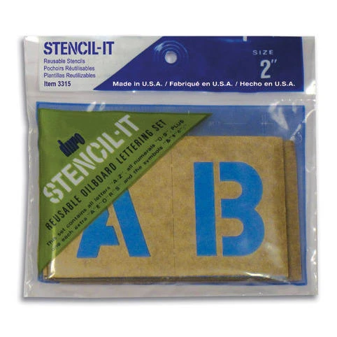 Stencil-it Reusable Lettering Set - 2 Inch Oil Board Stencils
