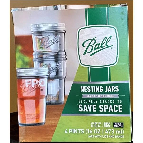 Ball 4-Pack 16 oz Pint Wide Mouth Nesting Jar