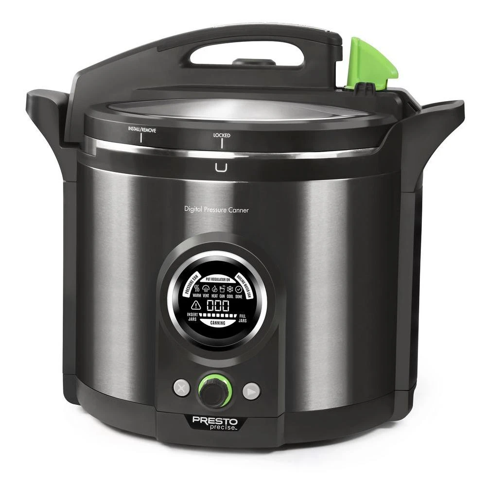 Presto Precise 1485-Watt 12 qt. Black Digital Electric Pressure Canner, Black Stainless
