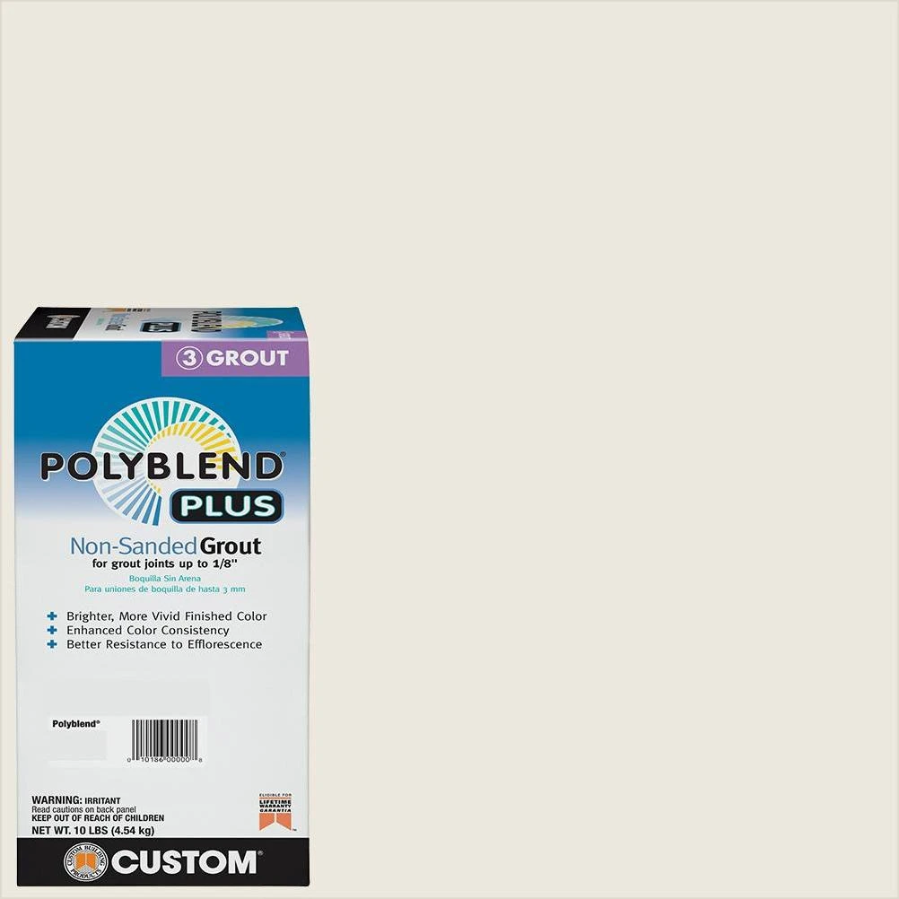 Custom Building Products Polyblend Plus #381 Bright White 10 lb. Non-Sanded Grout
