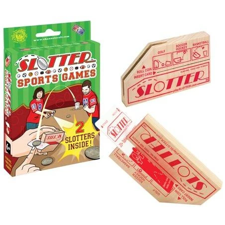 Slotter Sports Game Set With 2 Slotters & Cards For 20+ Table-Top Coin Games