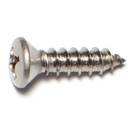 #14 X 1 Stainless Steel Phillips Oval Head Sheet Metal Screws - 18-8 Grade