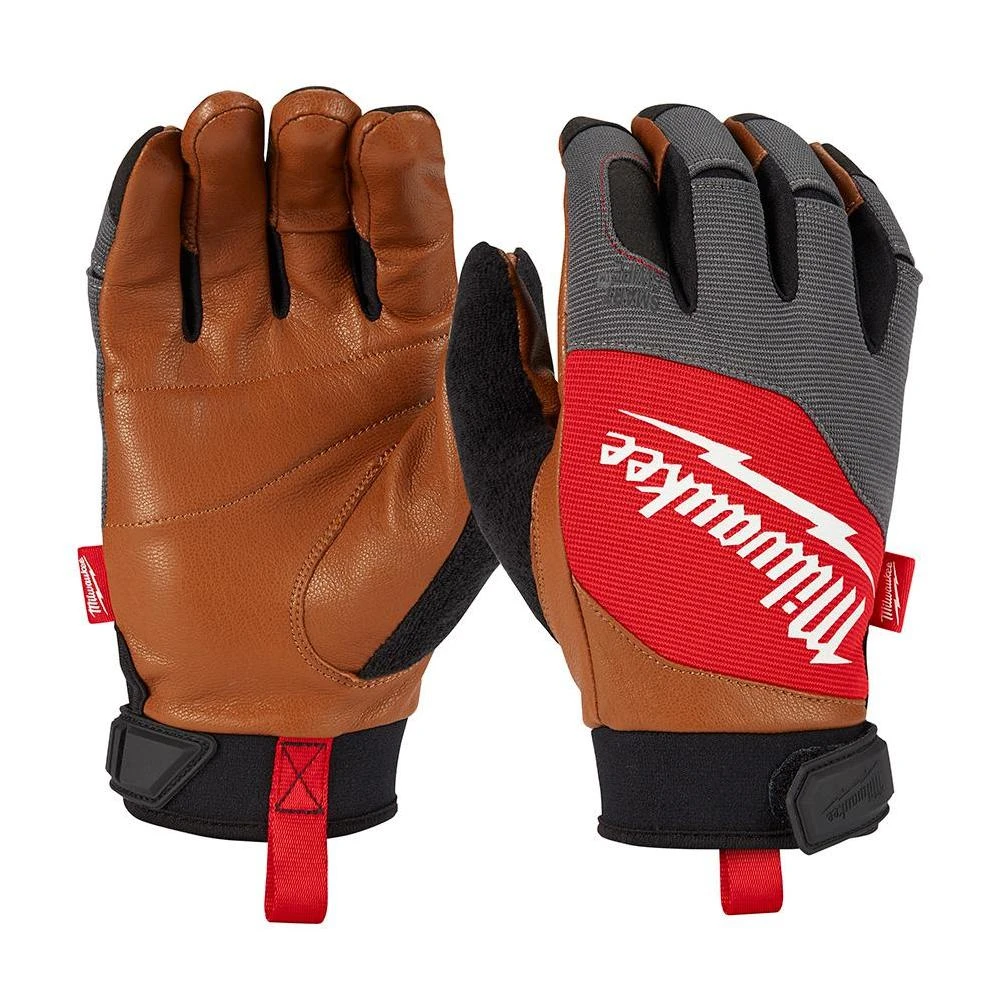 Milwaukee X-Large Goatskin Leather Performance Work Gloves, Adult Unisex, Brown