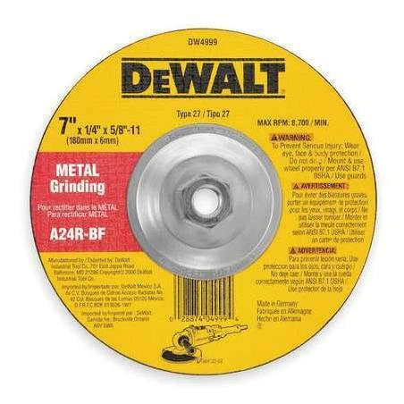 Dw4623 5-inch X 1/4-inch X 5/8-inch-11 General Purpose Metal Grinding Wheel