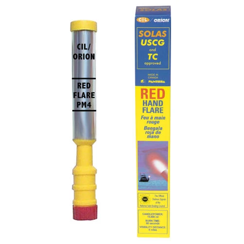 Red Handheld Solas Flare For Marine Safety - Emergency Signal Device