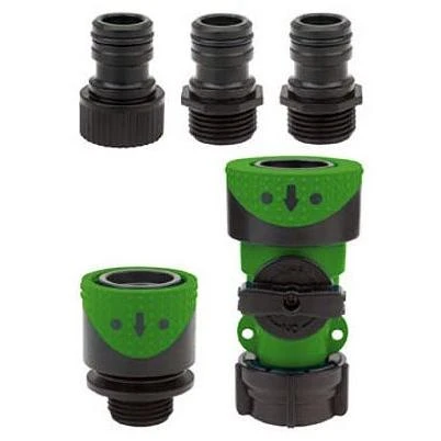 106849 Green Thumb Poly Full-Flow&#44; Quick-Connector&#44; Hose End-Faucet Set