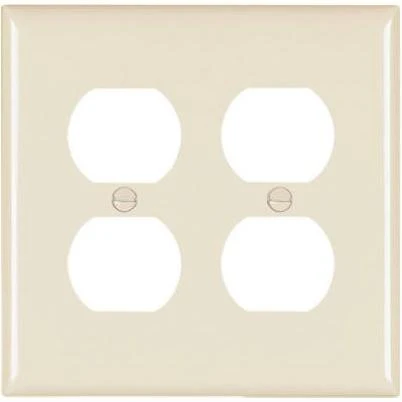 Pass & Seymour 2-Duplex Nylon Wall Plate, Light Almond