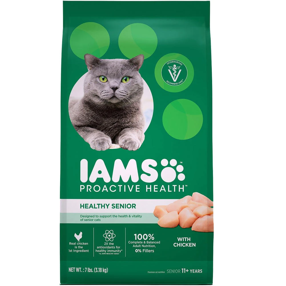 IAMS SENIOR DRY CAT FOOD 7LB