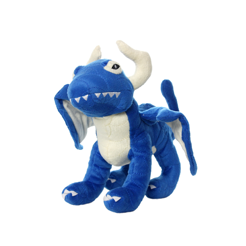 Mighty Dragon Durable Dog Toy, Large, Blue With Squeaker