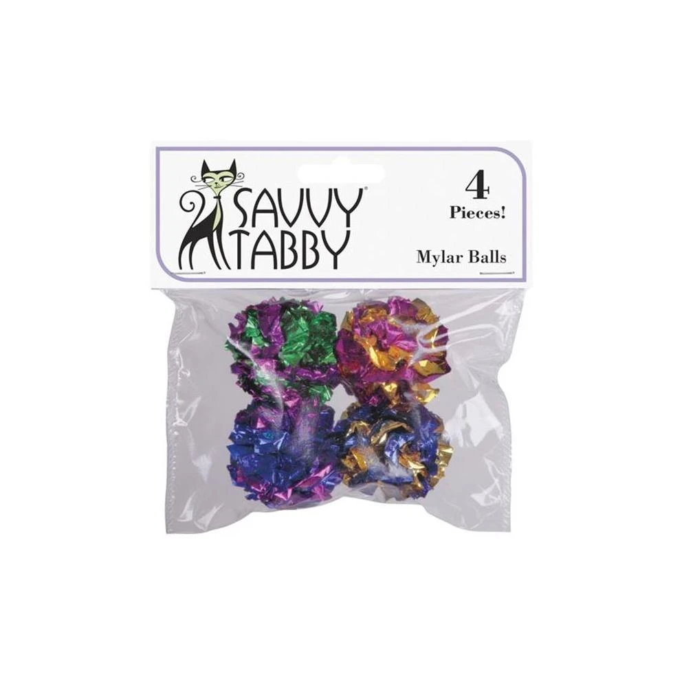 Savvy Tabby Mylar Balls 4pk