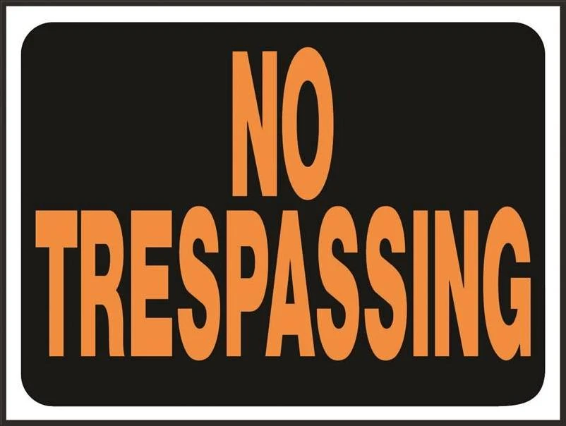 HY-KO Hy-Glo Series 3014 Identification Sign, Rectangular, NO TRESPASSING, Fluorescent Orange Legend, Black Background