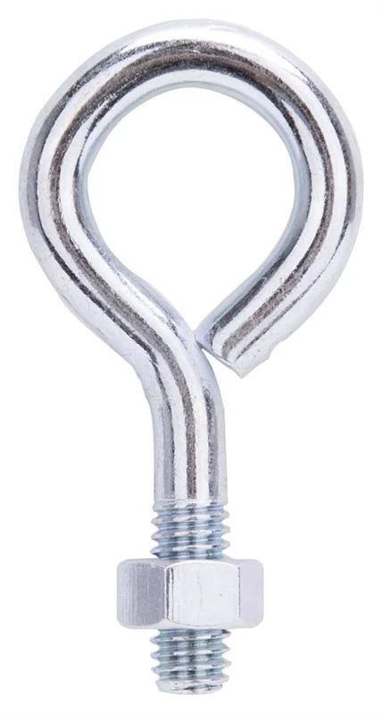 ProSource LR276 Eye Bolt, 7.8 mm Thread, Machine Thread, 3/4 in L Thread, 1-3/16 in Dia Eye, 239 lb Working Load, Steel