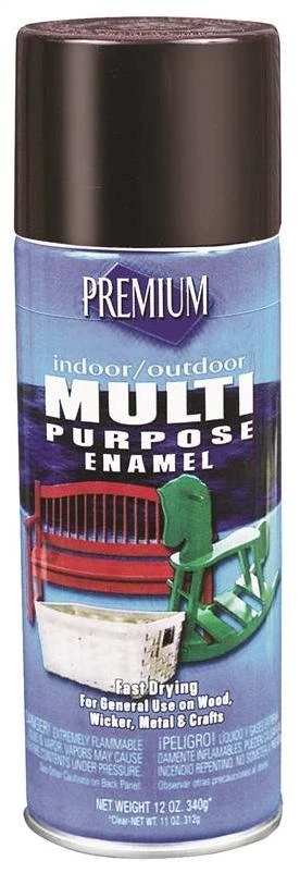 RUST-OLEUM MP1001 Enamel Spray Paint, Gloss, Black, 12 oz, Aerosol Can