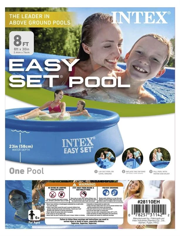 Easy Set 8' X 30' Inflatable Swimming Pool, 639 Gallon Capacity, Model 28110eh