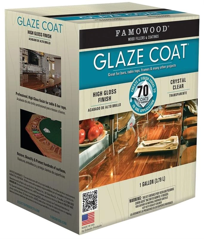 ECLECTIC 5050110 Glaze Epoxy Coating, Liquid, Slight, Clear, 1 gal Container