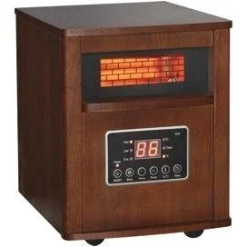 Duraheat Dh2000c Infrared Quartz Heater With Remote Control And Wood Cabinet