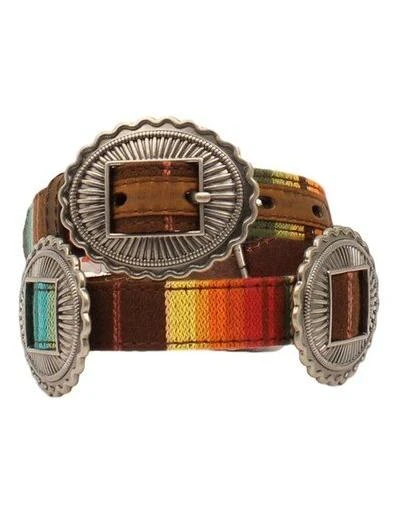 Kids Serape Loop Oval Conchos Belt, Multi Color, Size 30