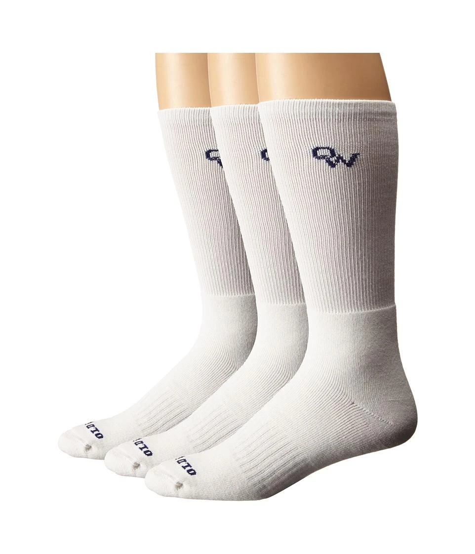 Old West Boots - 3-Pack Crew Socks (White) Men's Crew Cut Socks Shoes