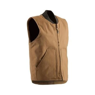 Men's Extra Large Brown Duck 100% Cotton Quilt Lined Duck Workman's Vest
