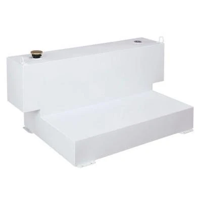 Short-Bed L-Shaped Steel Liquid Transfer Tank in White
