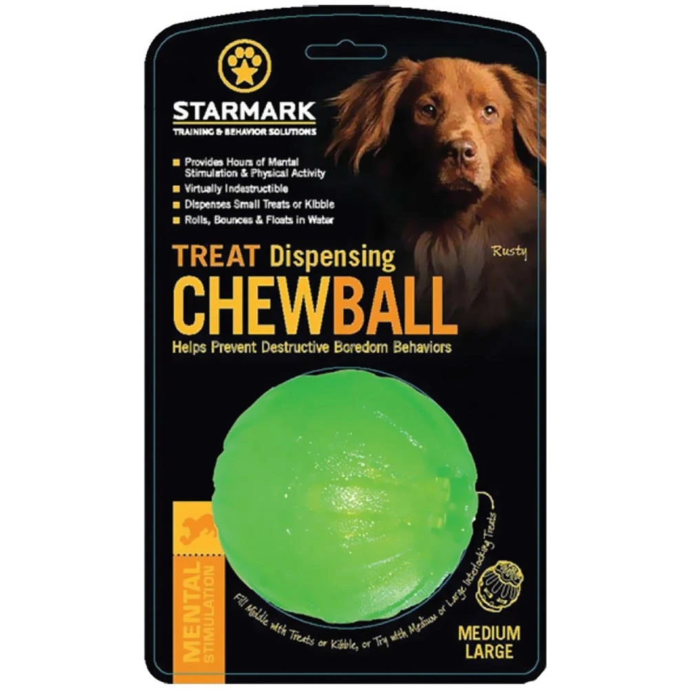 Everlasting Fun Ball Dog Toy Medium Large Green Smfbml