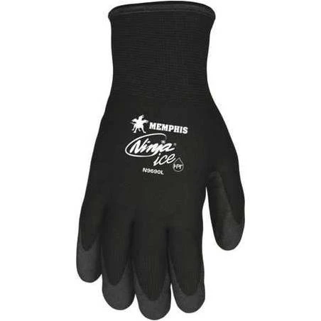 MCR Safety N9690 Memphis Ninja Ice 15-Gauge Safety Gloves, Black (Small)