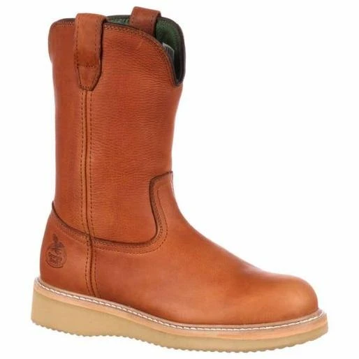 Georgia Boot Farm & Ranch Men's 10-in. Wellington Work Boots, Size: 9 Wide, Brown