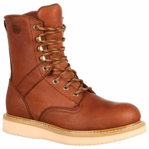 Georgia Boot Men's 8-in. Wedge Work Boots, Size: 10 Wide, Brown