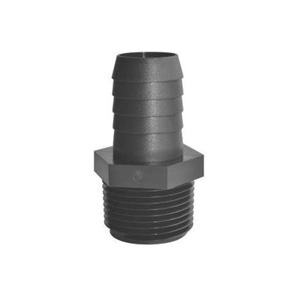 Green LEAF A 3412 P Straight Pipe to Hose Adapter, 3/4 x 1/2 in, MPT x Barb, Polypropylene