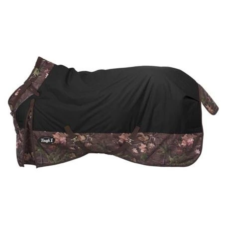 Tough-1 1200D Waterproof Poly Snuggit Turnout Blanket - Tough Timber 81" Black