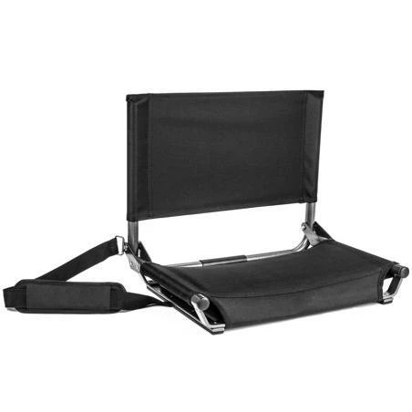 Cascade Mountain Tech Lightweight Folding Portable Wide Stadium Seats with Shoulder Strap - Black
