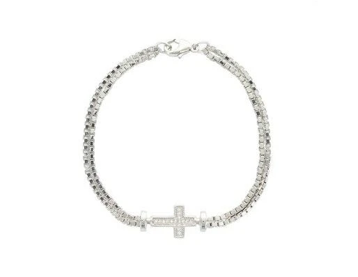 Women's Silver Faith Chain Bracelet Model Bc3390