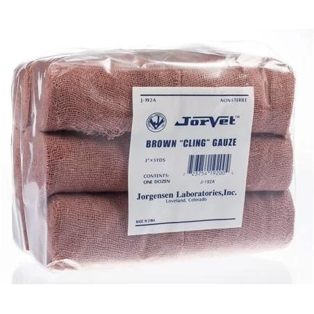 Brown Cling Gauze, 3" x 5 yd, 12/pk