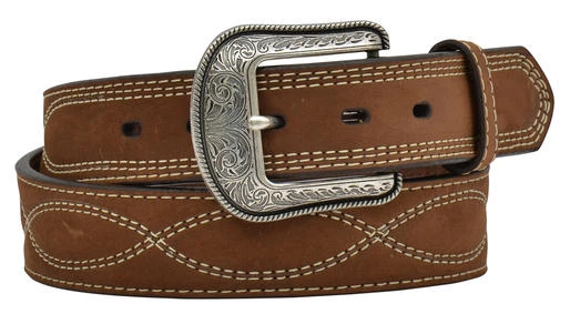 D1374-40 1.50 In. Double Fig 8 Crazy Horse Fashion Belt - Size 40