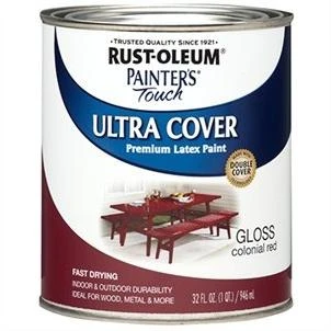 Painter's Touch Ultra Cover Latex Paint, Colonial Red, 1-Qt.