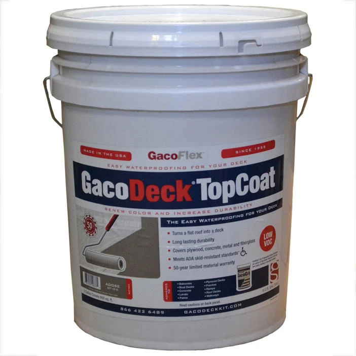 5 Gal Gaco DT18 Adobe GacoDeck Water-Based Elastomeric Top Coat | Exterior Wood Stains, Preservatives & Finishes, Deck Coatings, Waterproof Deck Coating | Paint Supply