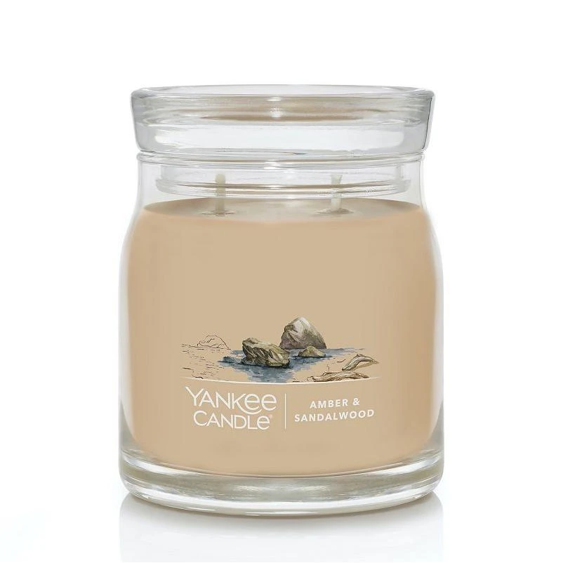Yankee Candle Amber & Sandalwood Signature Medium Jar Candle, Multicolor