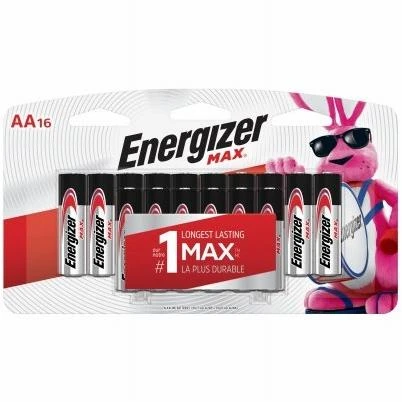 MAX AA (Double A) Alkaline Batteries, 16 Pack
