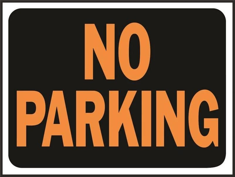 HY-KO Hy-Glo Series 3012 Identification Sign, Rectangular, NO PARKING, Fluorescent Orange Legend, Black Background