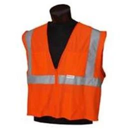 22835 Ansi Class 2 Deluxe Style Safety Vest, Xl/2xl, Orange/silver Reflective