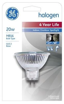 234624 20W General Electric Halogen Flood Light Bulb&#44; Warm White - 275 lumens