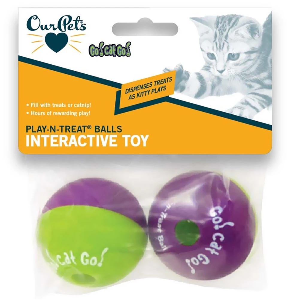 Ourpets Play n treat Ball 2pk