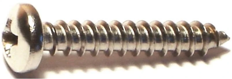 Midwest Fastener 05110 Screw, #8-15 Thread, 1 in L, Coarse Thread, Pan Head, Phillips Drive, Stainless Steel, 100 PK